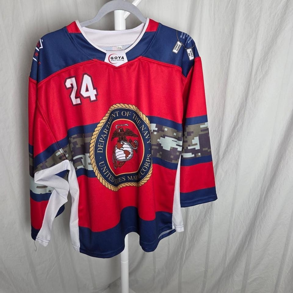 Goya Brand Hockey Jersey Camouflage United States Marine Corps Emblem